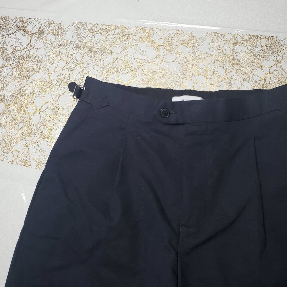 Reiss Shade Linen Blend Pleated Slim Fit Trousers